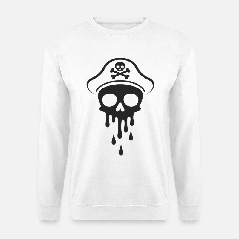 Melting Captain Skull Skull Captain Hat - Unisex Sweatshirt - white