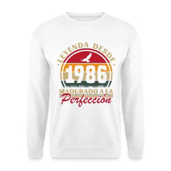 1986 Vintage Rétro Cadeau d’anniversaire - Sweat-shirt Unisexe - blanc - Devant