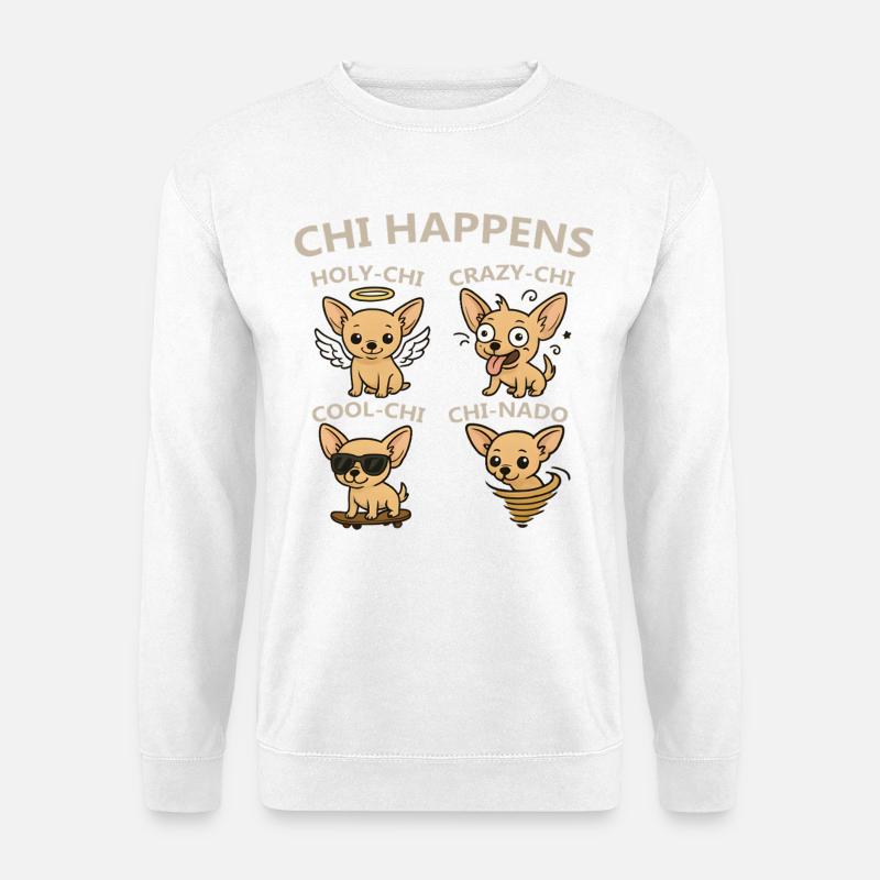 Chi Happens Four Chihuahuas - Unisex Pullover - Weiß