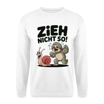 Sloth with snail, relaxed funshirt - Unisex Sweatshirt - white - Front