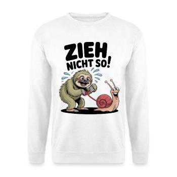 Escargot paresseux qui dit, ne tire pas comme ça - Sweat-shirt Unisexe - blanc - Devant