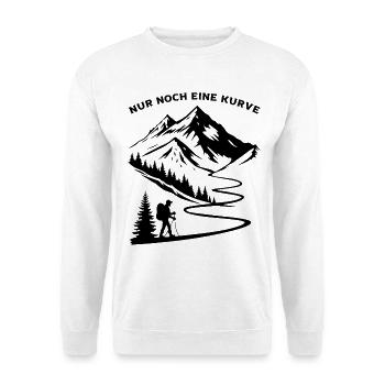 Just one more curve funny mountain and alpine sayings - Unisex Sweatshirt - white - Front