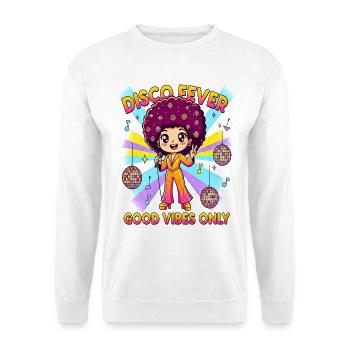 DISCO FEVER Comique mignonne années 70 - Sweat-shirt Unisexe - blanc - Devant