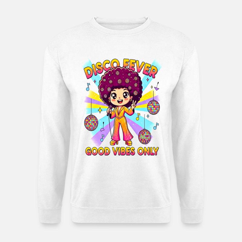 DISCO FEVER Cute Comic 70s - Unisex Sweatshirt - white