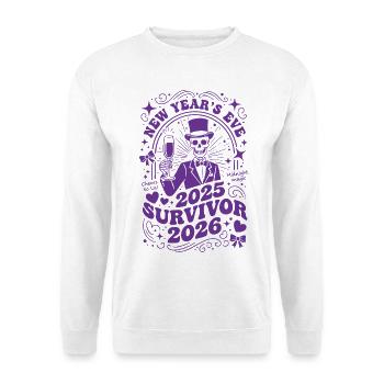 Silvester 2025 Überlebender 2026 Mitternachtsmagie - Unisex Pullover - Weiß - Vorne