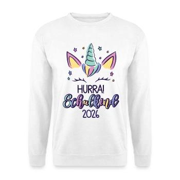 Hurra Schulkind 2026 - Unisex Pullover - Weiß - Vorne