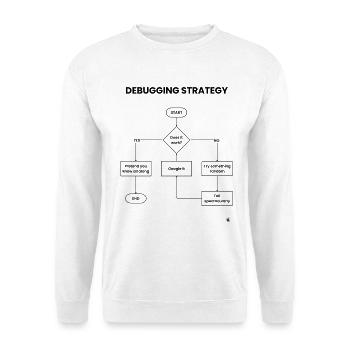 Debugging-Strategie-Flussdiagramm – Funktioniert es Geschenk - Unisex Pullover - Weiß - Vorne