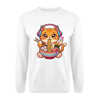 Kawaii Cat Ramen Music - Unisex Sweatshirt - white - Front