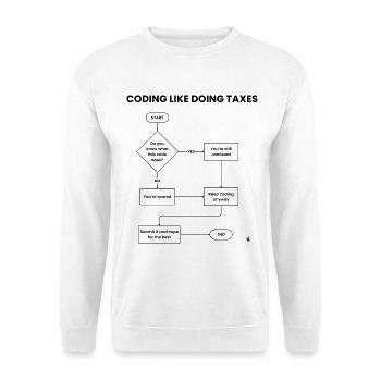 Coder comme faire des impôts - Soumettre un don d’espoir - Sweat-shirt Unisexe - blanc - Devant