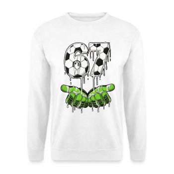 67 Meme Fußball Torwart Handschuhe  - Unisex Pullover - Weiß - Vorne