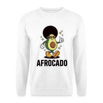 AFROCADO – Funky Avocado mit Afro & Style - Unisex Pullover - Weiß - Vorne