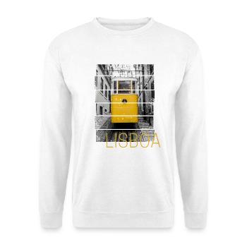 Lisbon Portugal Retro Tram Vintage Souvenir - Unisex Sweatshirt - white - Front