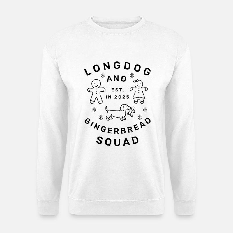 Longdog and Gingerbread Squad | Dackel - Unisex Pullover - Weiß