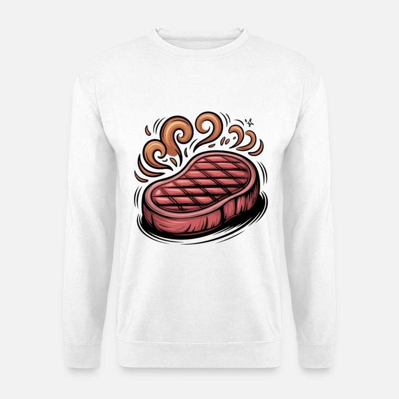 Gegrilltes Steak Illustration - Unisex Pullover - Weiß