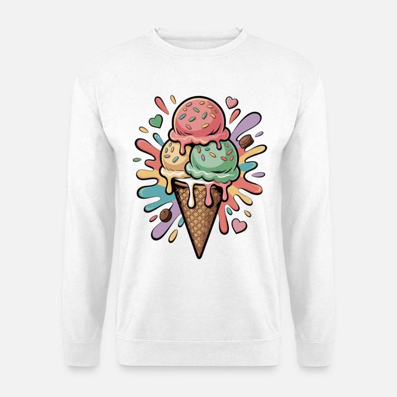 Bunte Eiscreme Explosion - Unisex Sweatshirt - white
