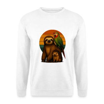 Perroquet parroquet paresseux hérisson - Sweat-shirt Unisexe - blanc - Devant