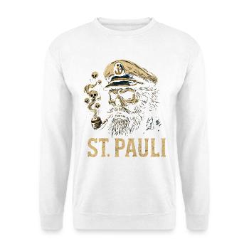 St Pauli Hamburg Paulianer Totenkopf Hafen Captain - Unisex Sweatshirt - white - Front