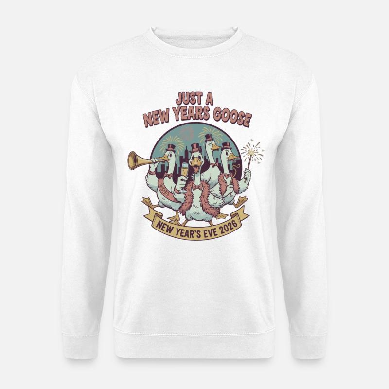 Nur eine Silvestergans Silvester 2026 - Unisex Pullover - Weiß