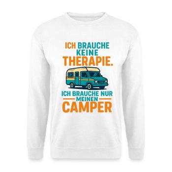 slogan camping Camping, j’ai besoin de mon camping-car - Sweat-shirt Unisexe - blanc - Devant