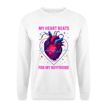 Ami qui dit le cœur, Anatomie de l’amour néon - Sweat-shirt Unisexe - blanc - Devant