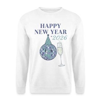 Frohes neues Jahr 2026 Disco Ball Feier - Unisex Pullover - Weiß - Vorne