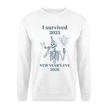 J’ai survécu au réveillon du Nouvel An 2025 2026 - Sweat-shirt Unisexe - blanc - Devant