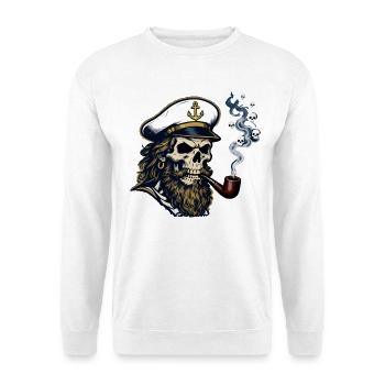 St Pauli Hamburg Paulianer Totenkopf Hafen Capitaine - Sweat-shirt Unisexe - blanc - Devant