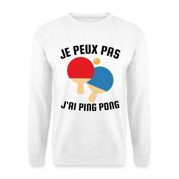 Ich kann nicht, ich habe ein Tischtennisgeschenk - Unisex Pullover - Weiß - Vorne