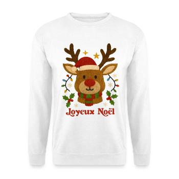 Reindeer Knitted Merry Christmas - Unisex Sweatshirt - white - Front