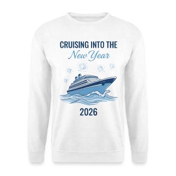 En route vers les feux d’artifice du Nouvel An 2026 - Sweat-shirt Unisexe - blanc - Devant