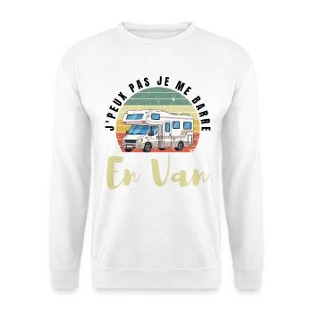 Ich kann nicht, ich fahre mit einem Van weg. - Unisex Pullover - Weiß - Vorne