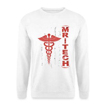 Rote MedTech Caduceus Flagge - Unisex Pullover - Weiß - Vorne