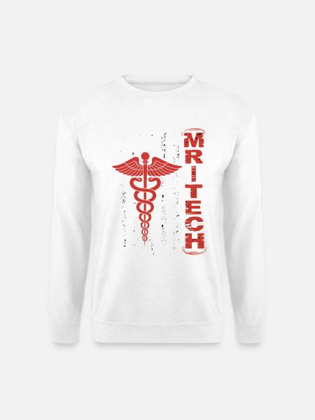 Red MedTech Caduceus Flag - Unisex Sweatshirt - white
