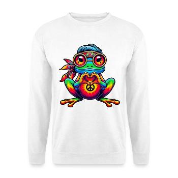 Hippie Frog 70s 1970s 60s Party - Unisex Sweatshirt - white - Front