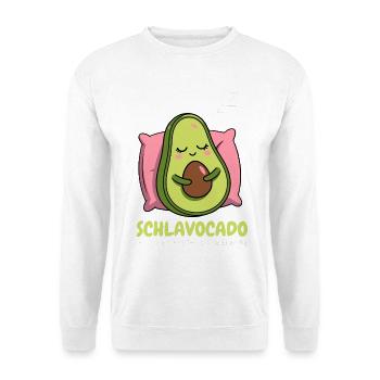 Schlavocado Avocado - Unisex Pullover - Weiß - Vorne - Alina (178cm) & Michal (187cm)