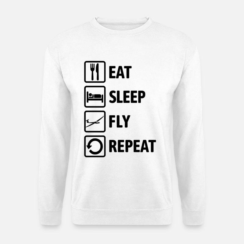 Eat Sleep Fly Repeat - Glider - Unisex Sweatshirt - white