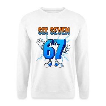 67 Gen Alpha Six Seven Italian 6 7 Brainrot - Unisex Sweatshirt - white - Front