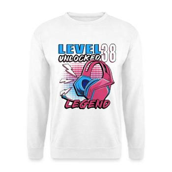 Level 38 Unlocked Legend Neon Headphones - Unisex Sweatshirt - white - Front