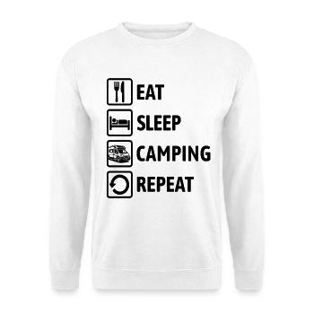 Manger Dormir Camping Répéter - Camping-car - Sweat-shirt Unisexe - blanc - Devant