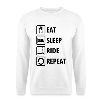 Eat Sleep Ride Repeat - Ride an e-scooter - Unisex Sweatshirt - white - Front