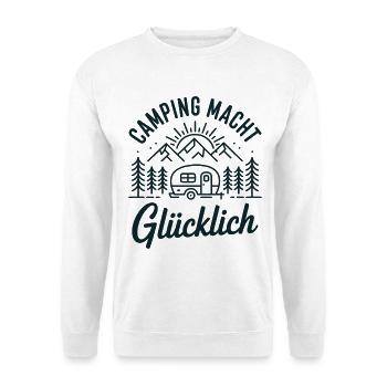 Camping Macht Glücklich – Naturmotiv - Unisex Pullover - Weiß - Vorne