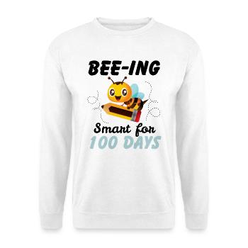 Bee ing smart for 100 days - Unisex Sweatshirt - white - Front