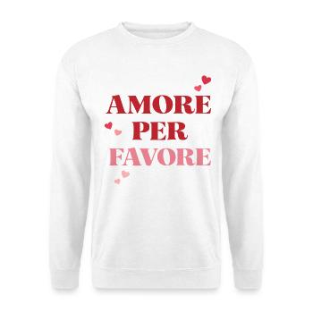 Amore Per Favore Italien - Unisex Pullover - Weiß - Vorne - Alina (178cm) & Michal (187cm)