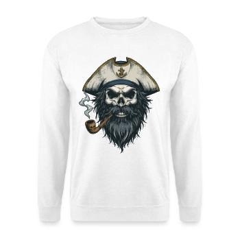 Kapitän Totenkopf Seemann Nautik Meer See Boot - Unisex Pullover - Weiß - Vorne