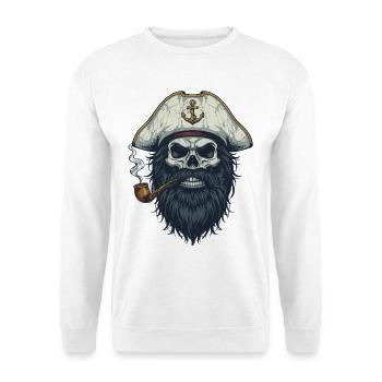Kapitän Totenkopf Seemann Nautik Meer See Boot - Unisex Pullover - Weiß - Vorne