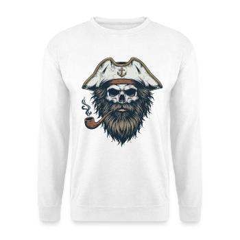 Capitaine Skull Sailor Bateau nautique Sea Lake - Sweat-shirt Unisexe - blanc - Devant