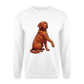 I Love Dad – Muskulöser Foxred Labrador Design - Unisex Pullover - Weiß - Vorne