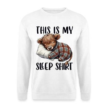 Sleep Shirt, Highland Cow, Pajamas, Pajamas - Unisex Sweatshirt - white - Front