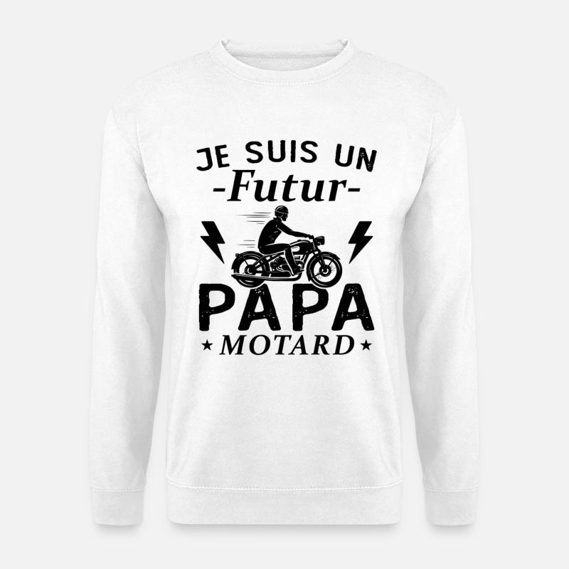 Ich bin ein werdender Biker-Vater - Unisex Pullover - Weiß
