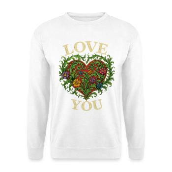 Love You Heart, Romantic Gift - Unisex Sweatshirt - white - Front
